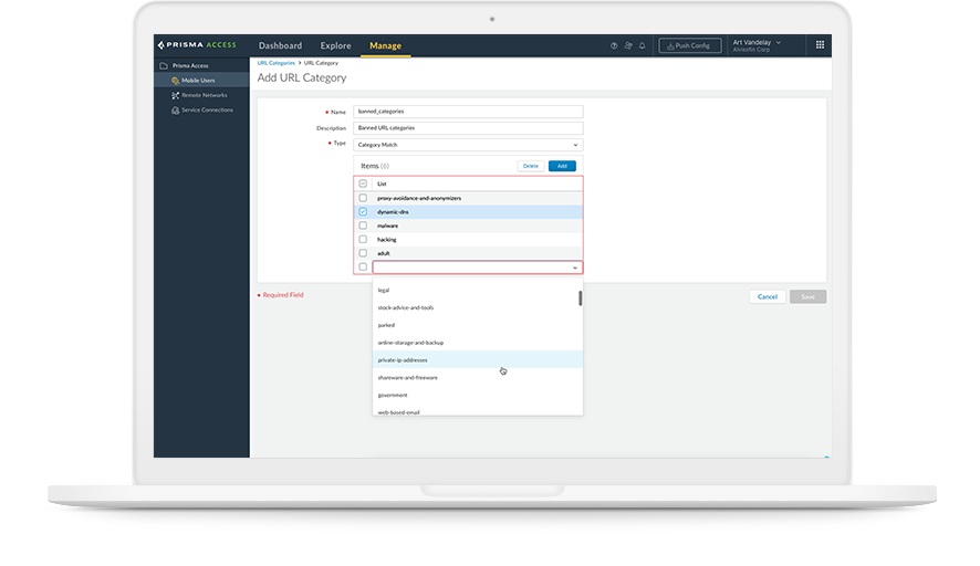 SSE 使用 SWG 功能，在使用者斷開業務 VPN 連線時提供安全的網際網路存取。