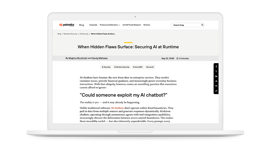 當隱藏的缺陷浮現時：於執行階段保護 AI