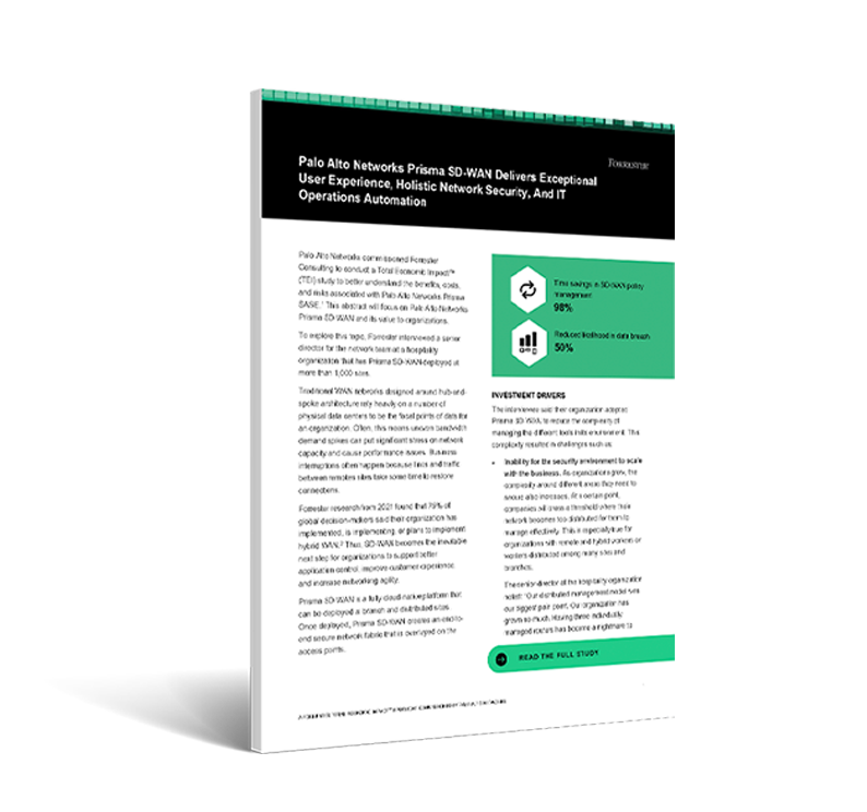 Palo Alto Networks Prisma SD-WAN 的總體經濟影響™ Spotlight 