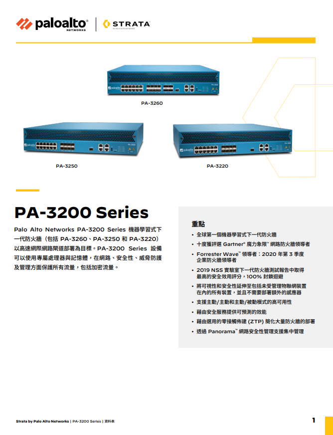 PA-3200 Series 資料表 | PAN-OS 10.2